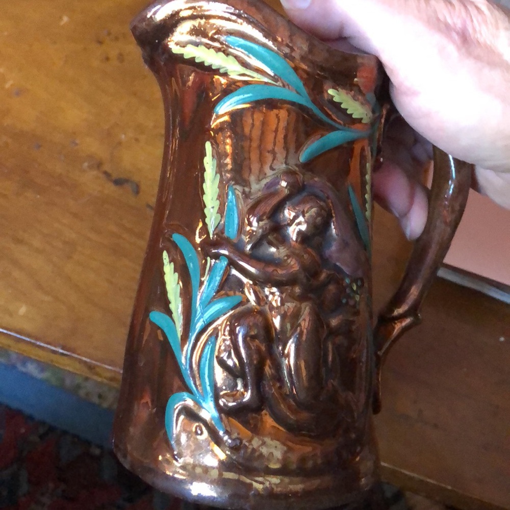 Antique COPPER LUSTER Pitcher
